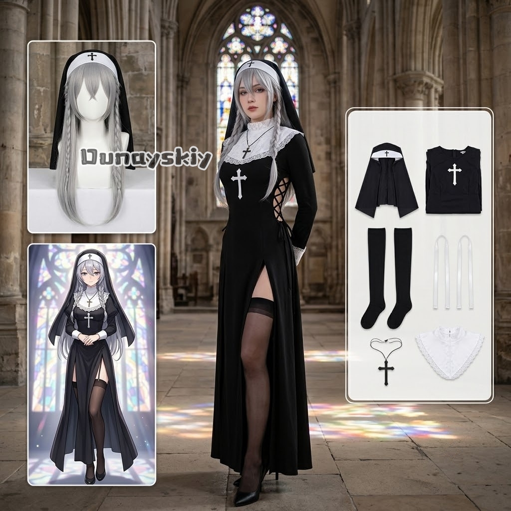 Photography Outfit - KS*06Original Nun Cos Outfit Black Lace