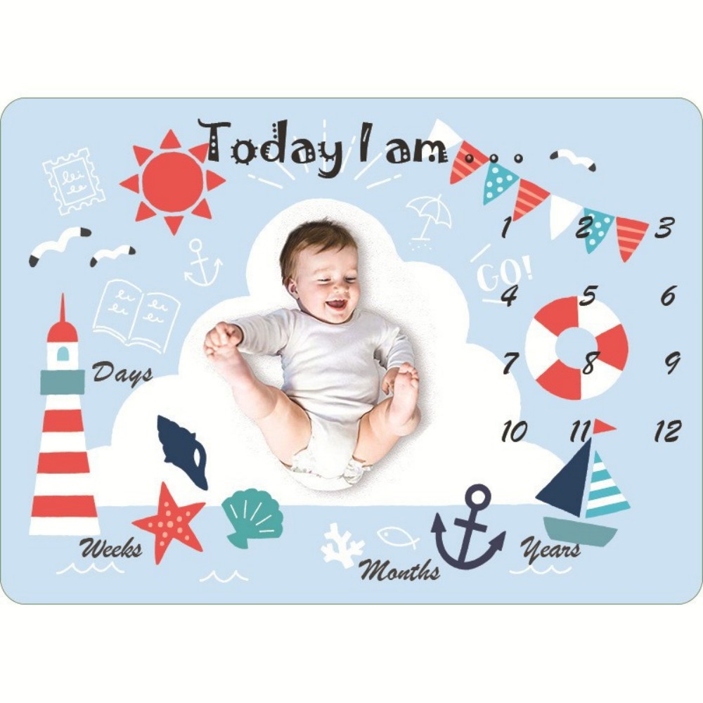 Photography Newborn - VIKAMA Children's Illustration Print, Baby Milestone