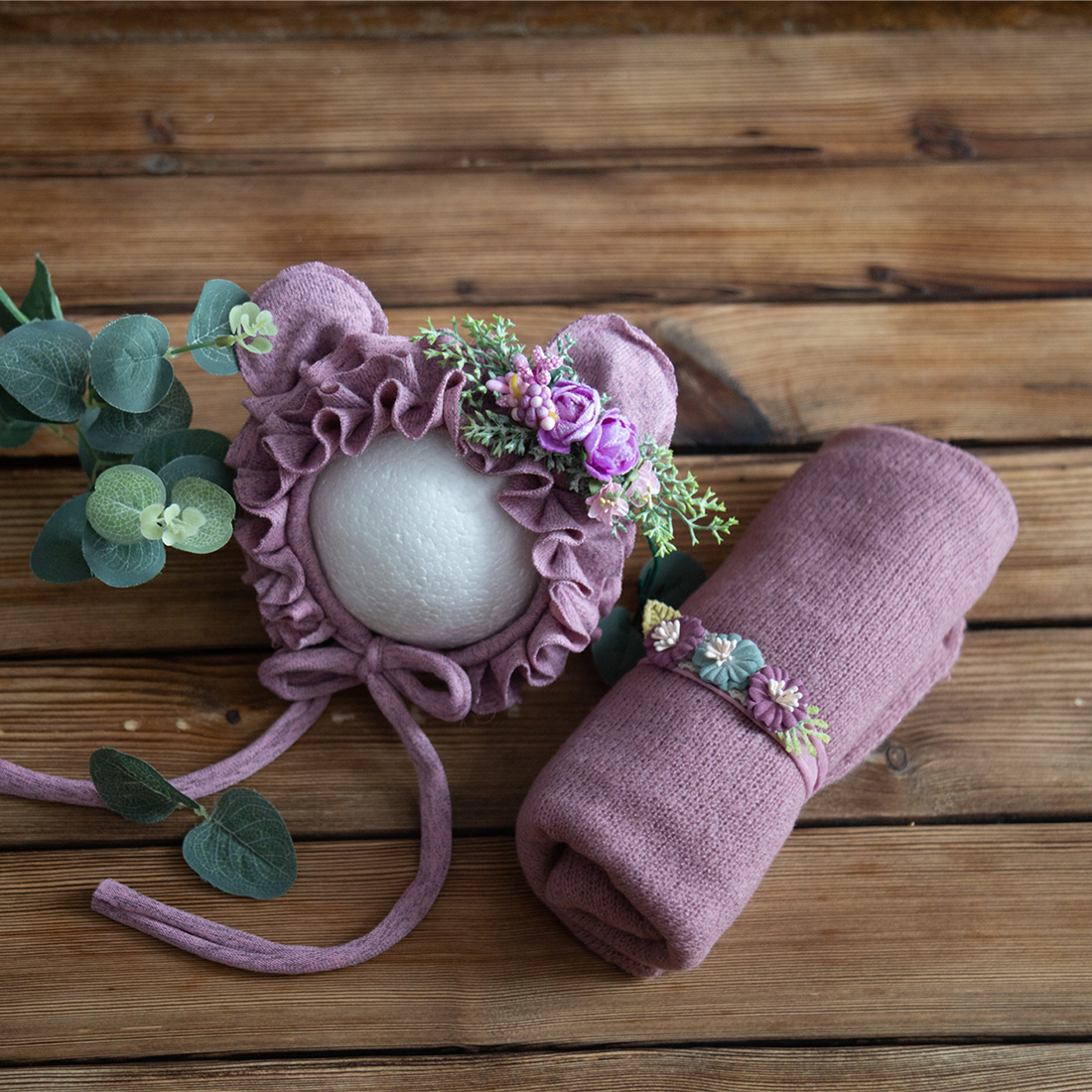 Photography Newborn - Newborn Stretch Knit Mohair Wrap Lace
