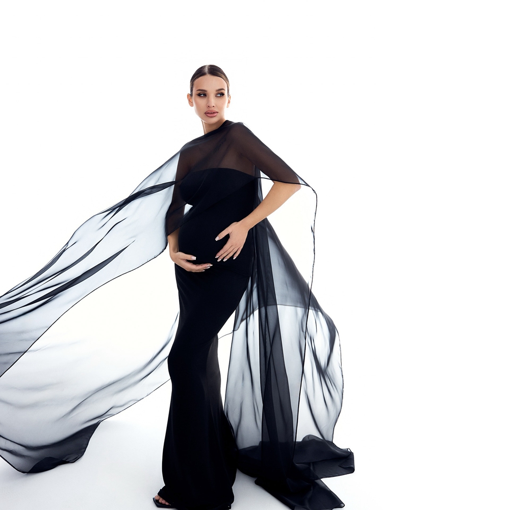 Photography Black And White - Maternity Photography Props Chiffon Cape White
