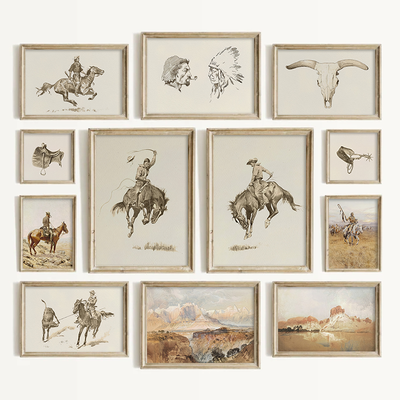 Photography Kit - Southwestern Style Cowboy Wall Art Vintage