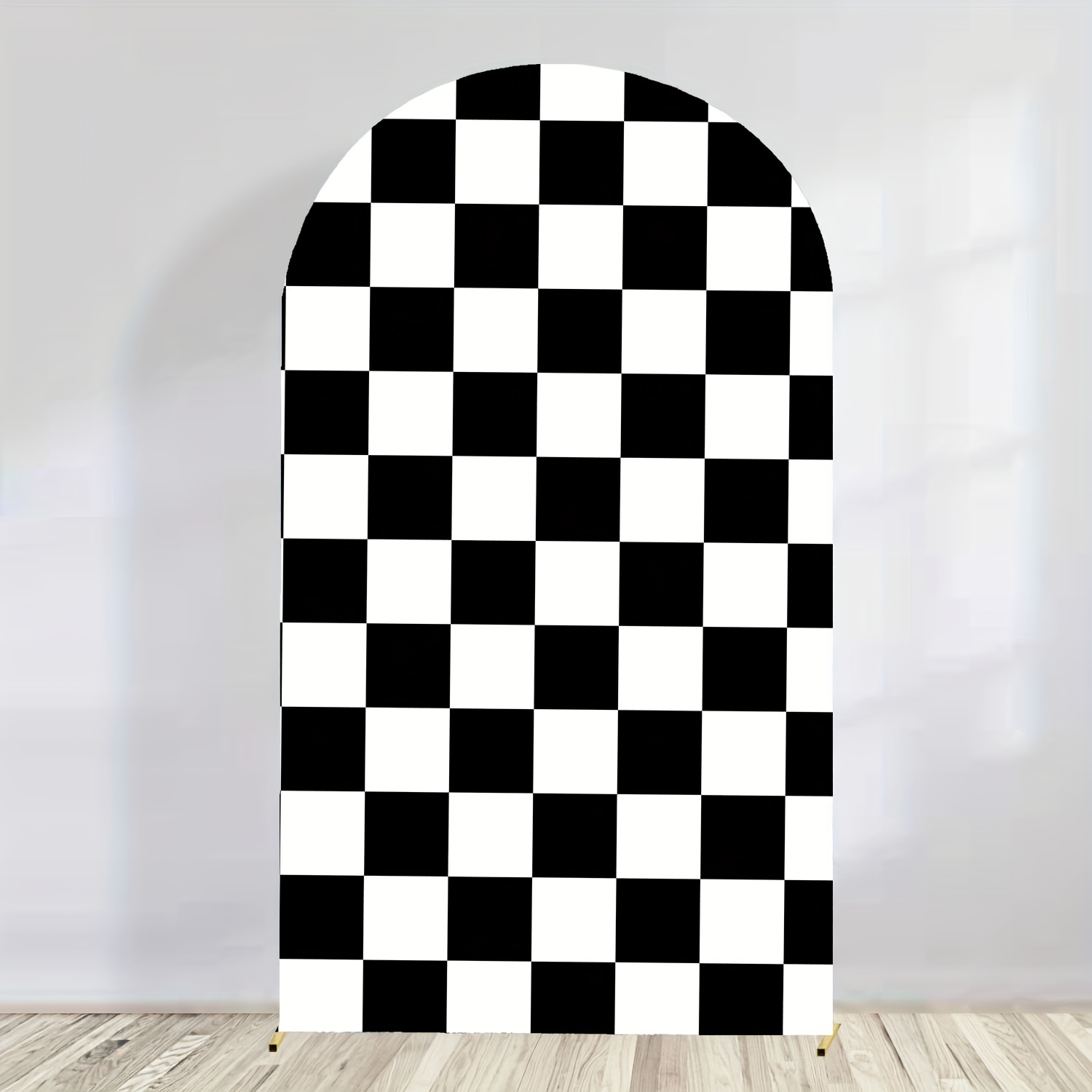 Photography Black And White - VIKAMA Black and White Checkered Arch-Shaped