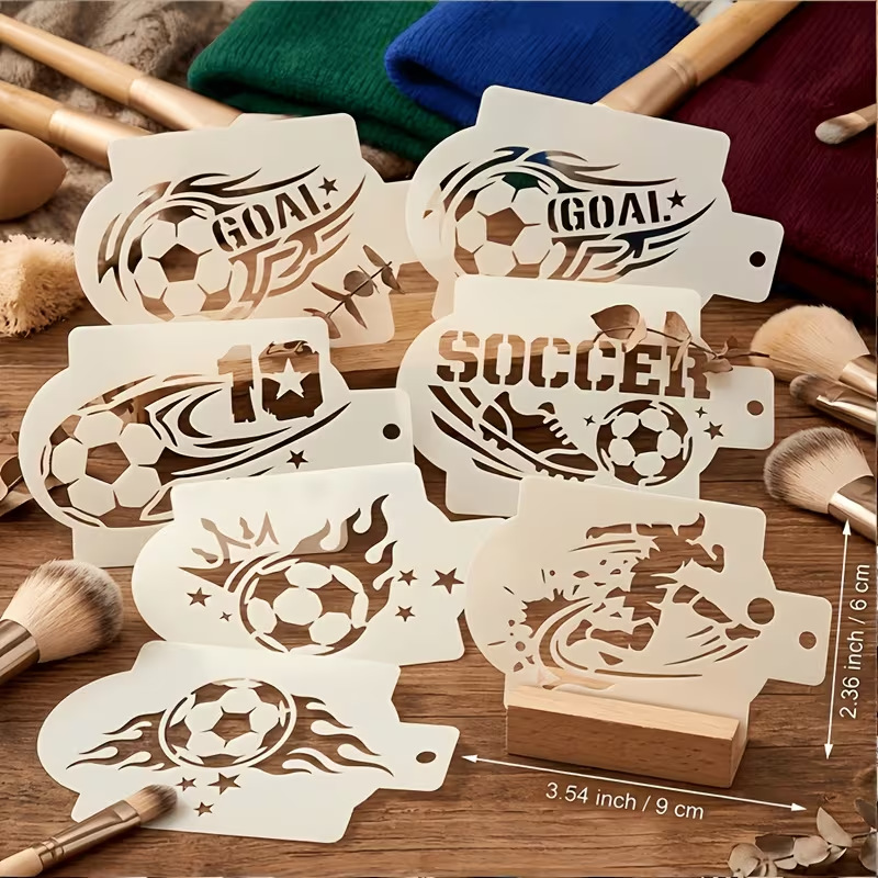 Photography Model - 6Pc Football Stencils for Painting Washable