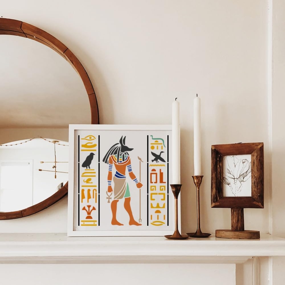 4 PCS Egyptian Symbols Stencil - Photography Model ulasan dan harga
