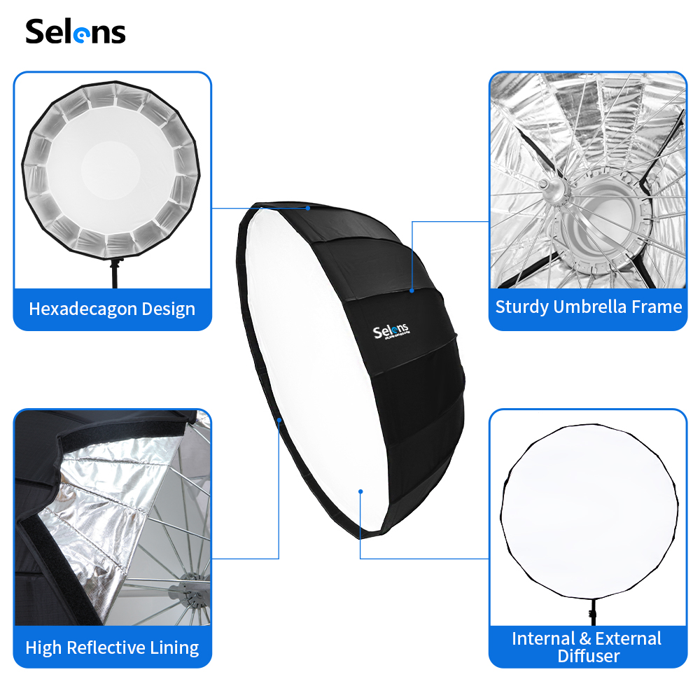Selens 85cm Umbrella Radar Sof - Photography Umbrella Light ulasan dan harga