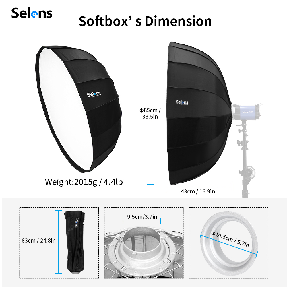 Selens 85cm Umbrella Radar Sof - Photography Umbrella Light ulasan dan harga