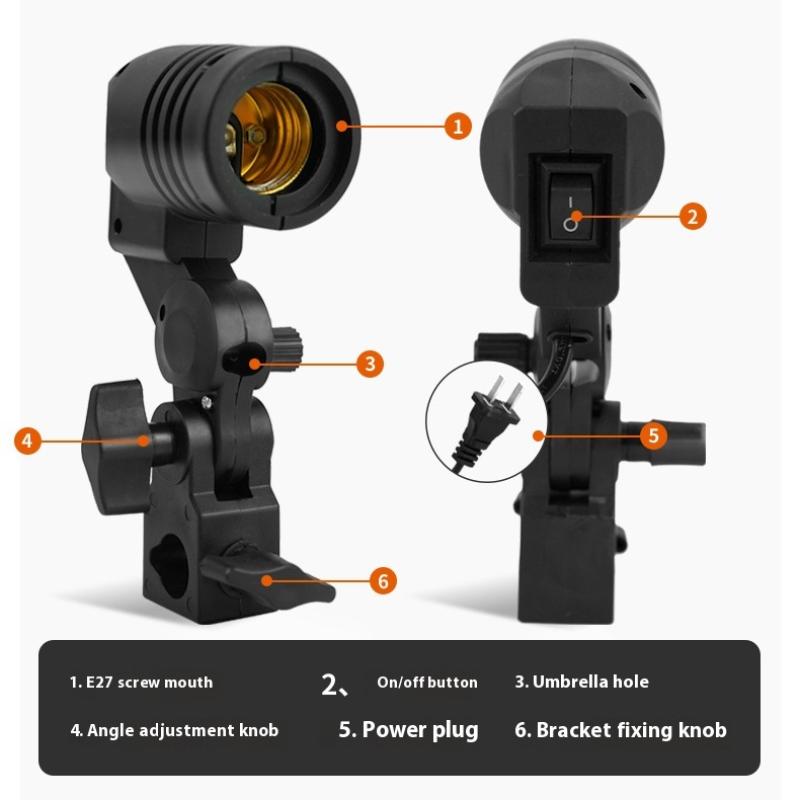 Black 1.8M Cable Cord E27 Sock - Photography Umbrella Light ulasan dan harga