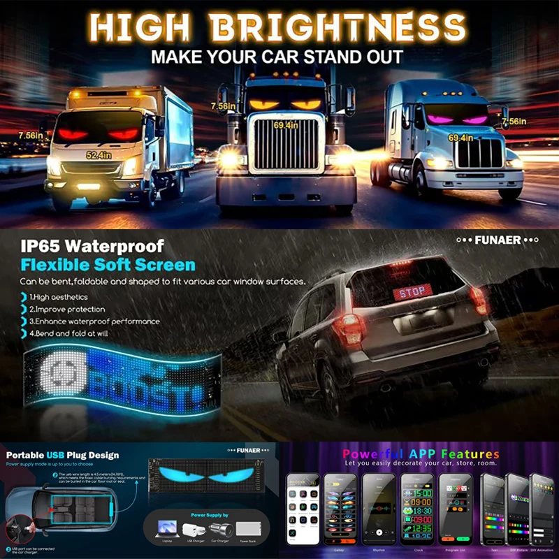 Led Display Truck Eye Car Sign - Pixel Art Led Panel ulasan dan harga