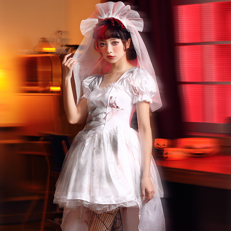 White Wedding Dress Costume Wo - Photography Outfit ulasan dan harga