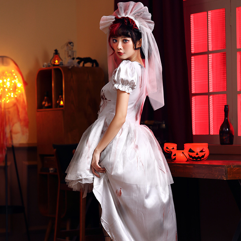 White Wedding Dress Costume Wo - Photography Outfit ulasan dan harga