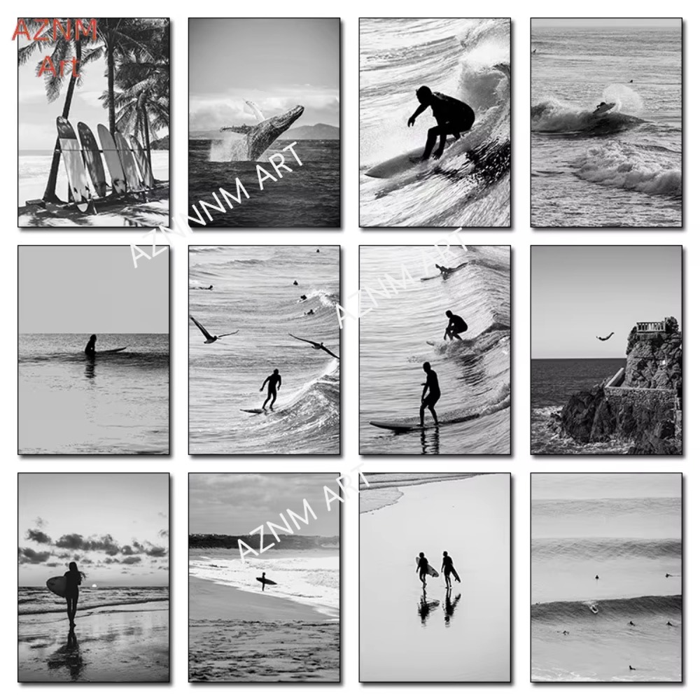 1PC ，Fine Surfing Black and Wh - Photography Black And White ulasan dan harga