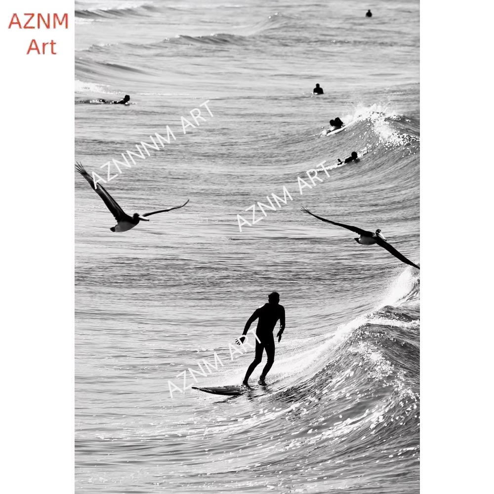 1PC ，Fine Surfing Black and Wh - Photography Black And White ulasan dan harga