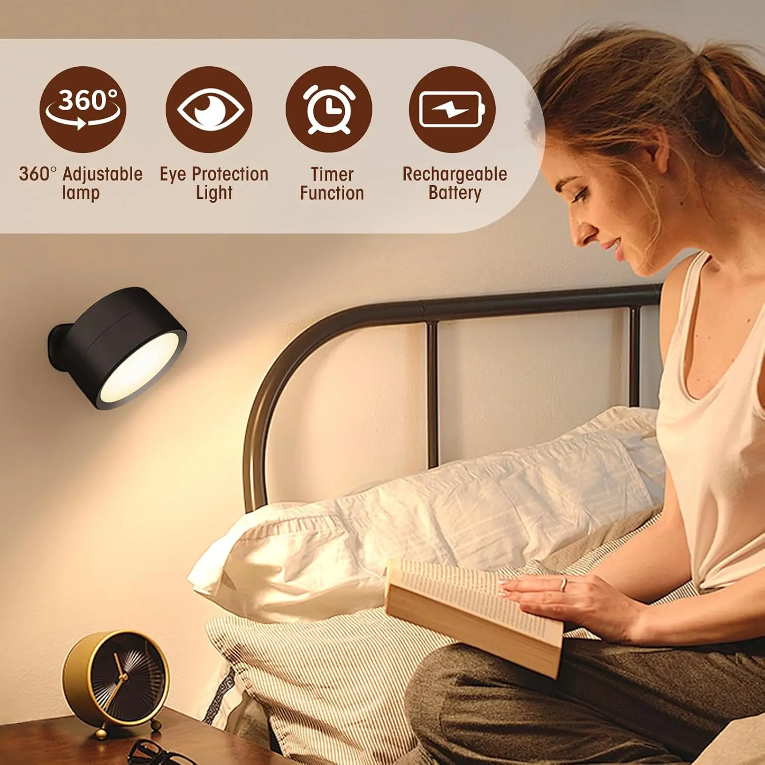 Magnetic LED Wall Light Night  - Photography Black And White ulasan dan harga