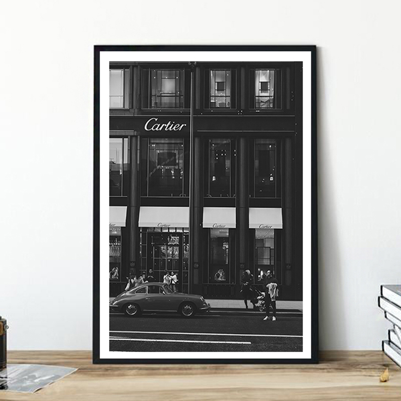 European Street Canvas Paintin - Photography Black And White ulasan dan harga