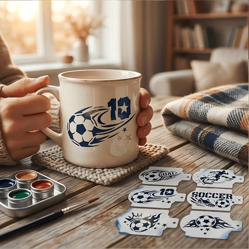 6Pc Football Stencils for Pain - Photography Model ulasan dan harga