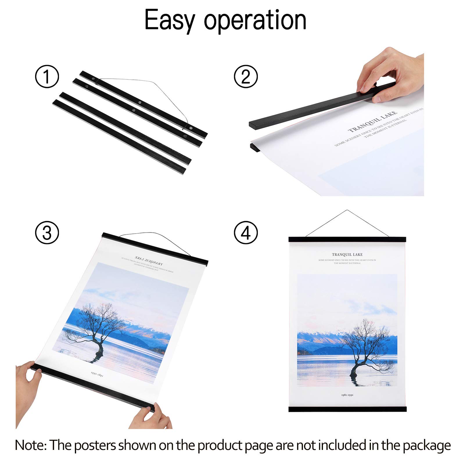 21-50cm Magnetic Wooden Poster - Photography Black And White ulasan dan harga